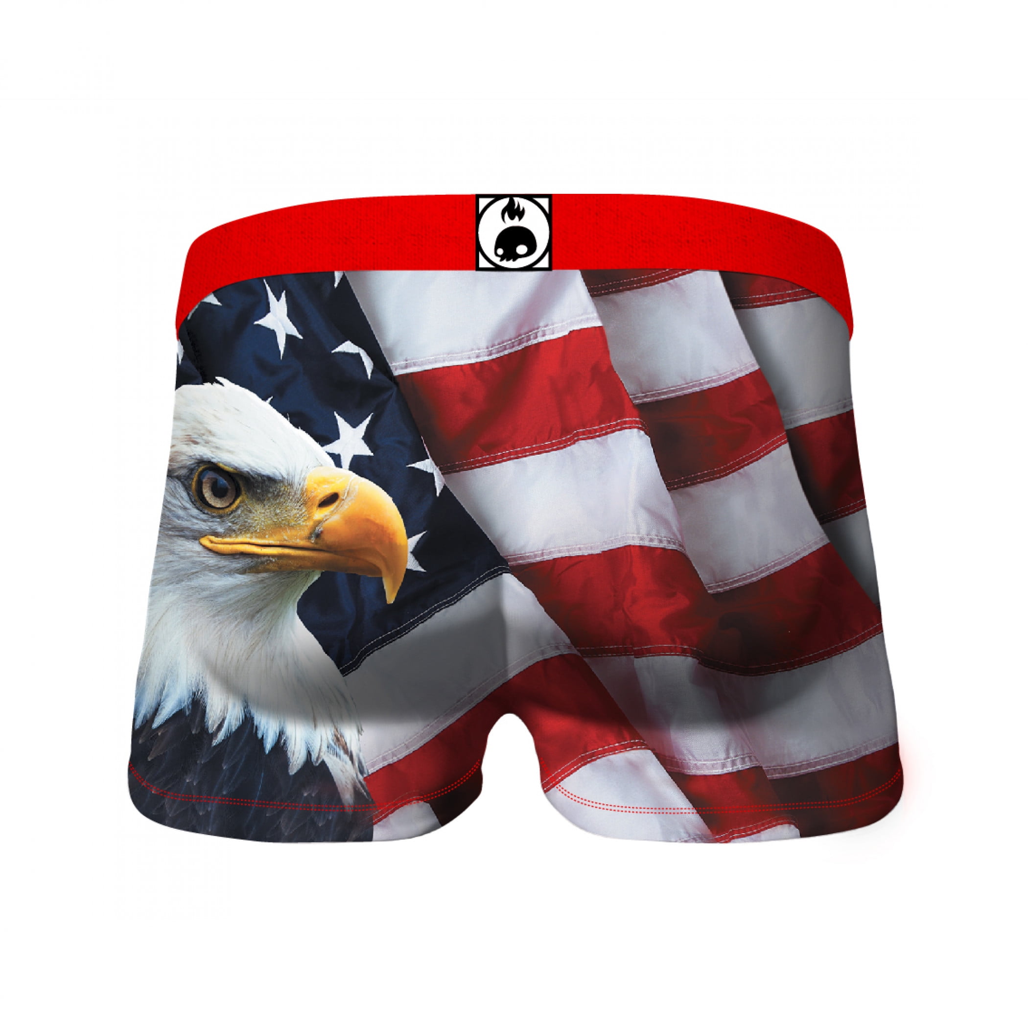 Patriotic Eagle with Flag Men's Underwear Boxer Briefs-Large (36-38) 