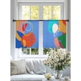 thumbnail image 6 of Sheer Curtains 45 Inches Long, Abstract Contemporary, Light Filtering Window Curtains for Living Room, Minimalist Art Mo-randi Colored Geometric Rod Pocket Voile Sheer Panels, 52"Wx45"L, 2 Panels, 6 of 8