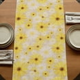 thumbnail image 5 of Table Runners 72 Inches Long Dress Scarves, Farmhouse Daisy Farmhouse Kitchen/Dining Table Runner, Coffee Tablerunners, Spring Watercolor Yellow White Floral Beige 16x72 Inch, 5 of 9
