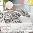 thumbnail image 3 of Black Spring Floral Bedding 3 Piece Duvet Cover Set Twin Size, Summer Botanical Farmhouse Vintage Soft Microfiber Comforter Cover with Zipper Closure & Pillowcases, FadeResistant Quilt Cover, 3 of 9