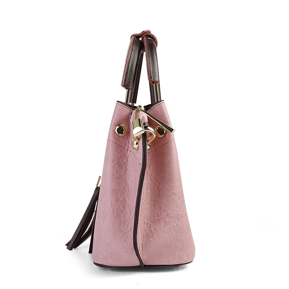 Mini Clova Women's Fashion Geniune Leather Top Handle Satchel Purse