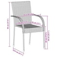 thumbnail image 4 of vidaXL Stackable Outdoor Chairs 2 pcs Grey Poly Rattan, 4 of 5
