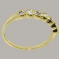 thumbnail image 4 of LBG British Made 9k Yellow Gold ring with Natural Diamond & Amethyst Womens Eternity Ring - 33 size options - Size 11.25, 4 of 9