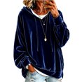thumbnail image 4 of JUjie Lightweight Hoodies for Women Oversized Sweatshirt Comfort Drawstring Sweatshirts for Fall & Winter Top 2026 Basic Hoodie Outfits Navy L, 4 of 5