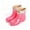 Pink, variant on Mid-Calf Water Shoes for Women Round Toe Slip-on Waterproof PVC Lined Rain Boots for Outdoor Daily Walks