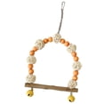 thumbnail image 2 of Bird Swing Toy, Colorful Wood Beads Rattan Ball,Swing Perch with Bells, Safe and , Develops Intelligence, Non Slip, Suitable for Cockatiels Lovebirds, 2 of 8