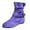 Purple, variant on Slouchy Ankle Boots for Women Round Toe Flats Shoes Ankle Strap HIgh Top Fall Booties