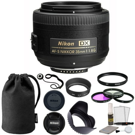 Nikon AF-S DX NIKKOR 35mm f/1.8G Lens + 52mm Top Value Accessory Kit