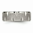 thumbnail image 3 of Grey Titanium Ring Band Wedding Beveled Edge Notched 8mm Brushed, 3 of 6