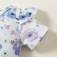 thumbnail image 4 of Dooleck Baby Waffle Outfit Floral Clothes Ruffle Bodysuit Onesies Shorts Pants Set, 4 of 8