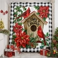 thumbnail image 6 of Christmas Winter Shower Curtain, 72" x 72", Cardinal Flowers Bird Poinsettia Log Cabin Waterproof Bathroom Curtain Washable Shower Curtain Set with 12 Hooks, 6 of 6