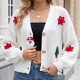 thumbnail image 2 of Enjoytime Knit Cardigan for Women Christmas Print Long Sleeve Sweater Coat Fall Winter Cozy V-Neck Button Down Outerwear, 2 of 8