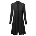 thumbnail image 5 of Made by Johnny Women's Solid Long Sleeve Open Front Long Cardigan XXXL BLACK, 5 of 7