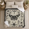 thumbnail image 5 of Detailed Moth Beetle Entomology Illustration Vintage Scientific, Mystical Gothic Scene, Warm Flannel Blanket for Office and Dorm, Art Lovers Graduation Gift, Gothic Home Decor, 5 of 9