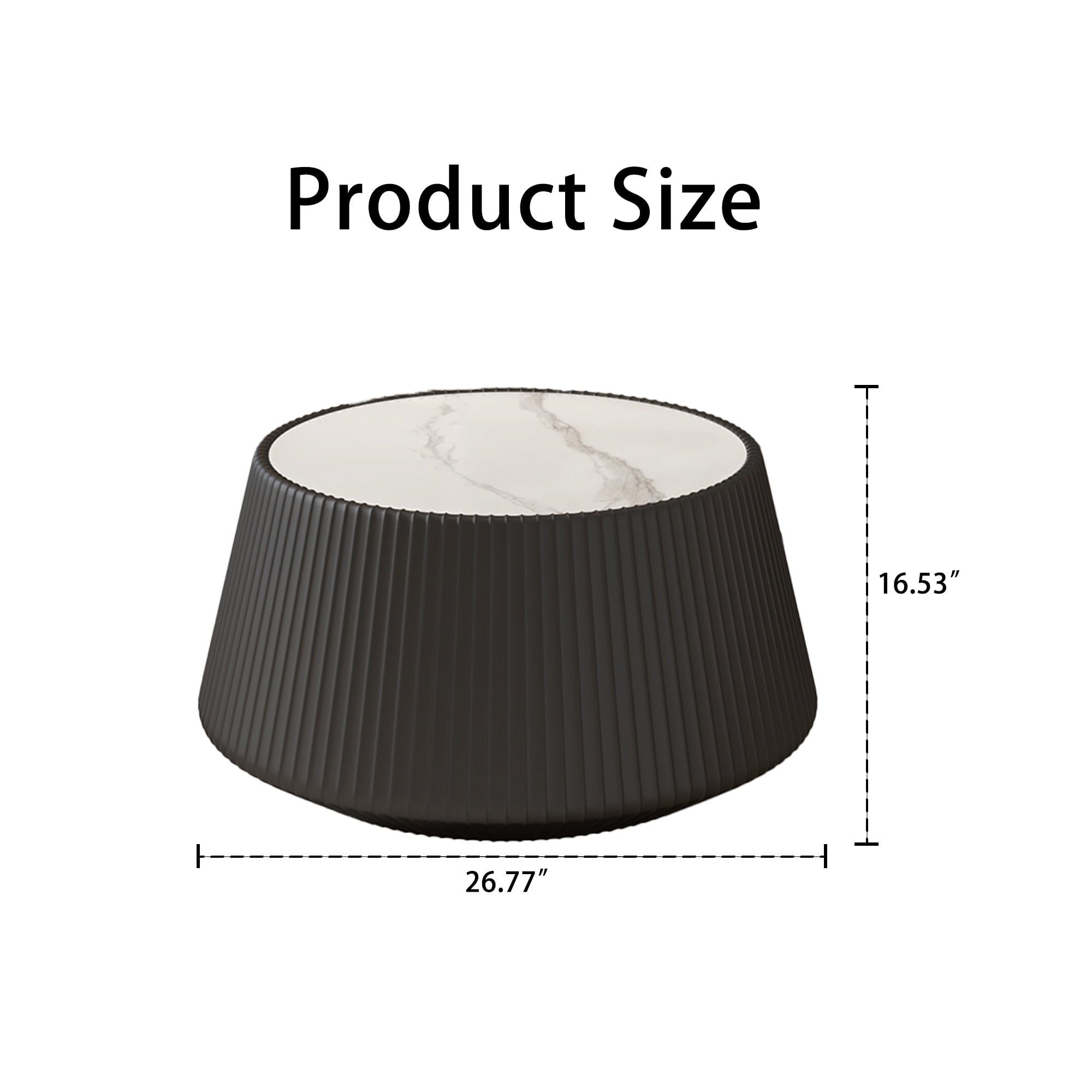 Leumius Light Sintered Stone Top Cup Shape Leather Coffee Modern Sofa Table for Apartment Living Room Furniture Black 1