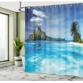 thumbnail image 5 of Ambesonne Turquoise Shower Curtain, Ocean Mountain Palms, 69"Wx70"L, Turquoise Green, 5 of 5