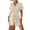Beige-1, variant on Womens Hooded Button Down Swimsuit Cover Up Roll Sleeve Beach Shirt Dress Cover-ups S-XXL