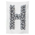 thumbnail image 3 of Ambesonne Letter H Tablecloth Rectangular Table Cover, Soccer Game Day Theme, 60"x84", Black and White, 3 of 4
