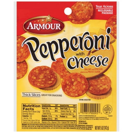 Armour Thick Pepperoni Slices With Cheese, 5 oz
