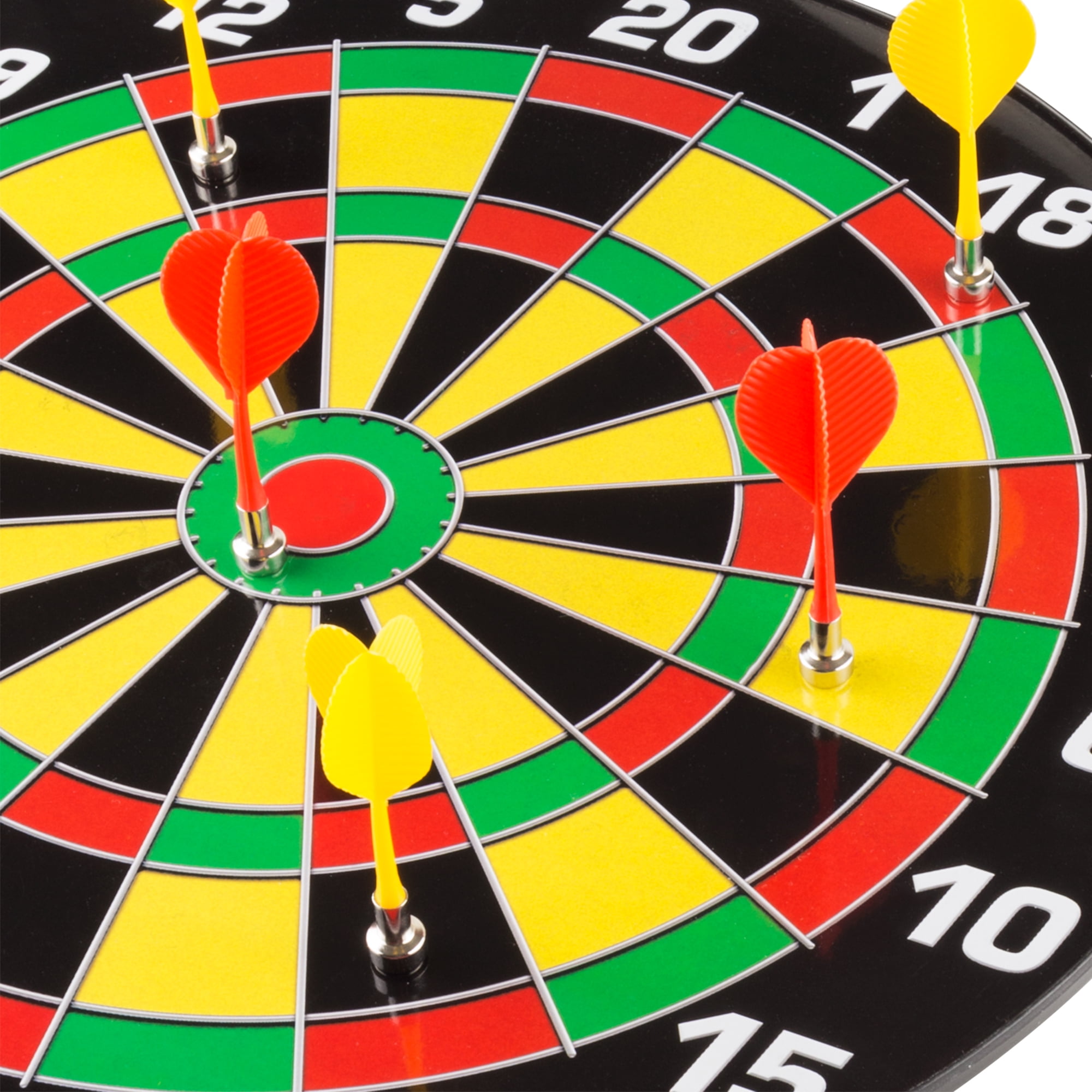 Magnetic Dart Board Set with 16 inch Board, 6 Colorful Darts and Built In Hanging Hook Safe Dartboard with Darts for... by Trademark Global