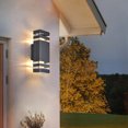 thumbnail image 2 of Apliques de pared para exteriores, luz de pared exterior negra moderna LED, luz de montaje en pared de porche impermeable de aluminio simple, paquete de 1, 2 of 5