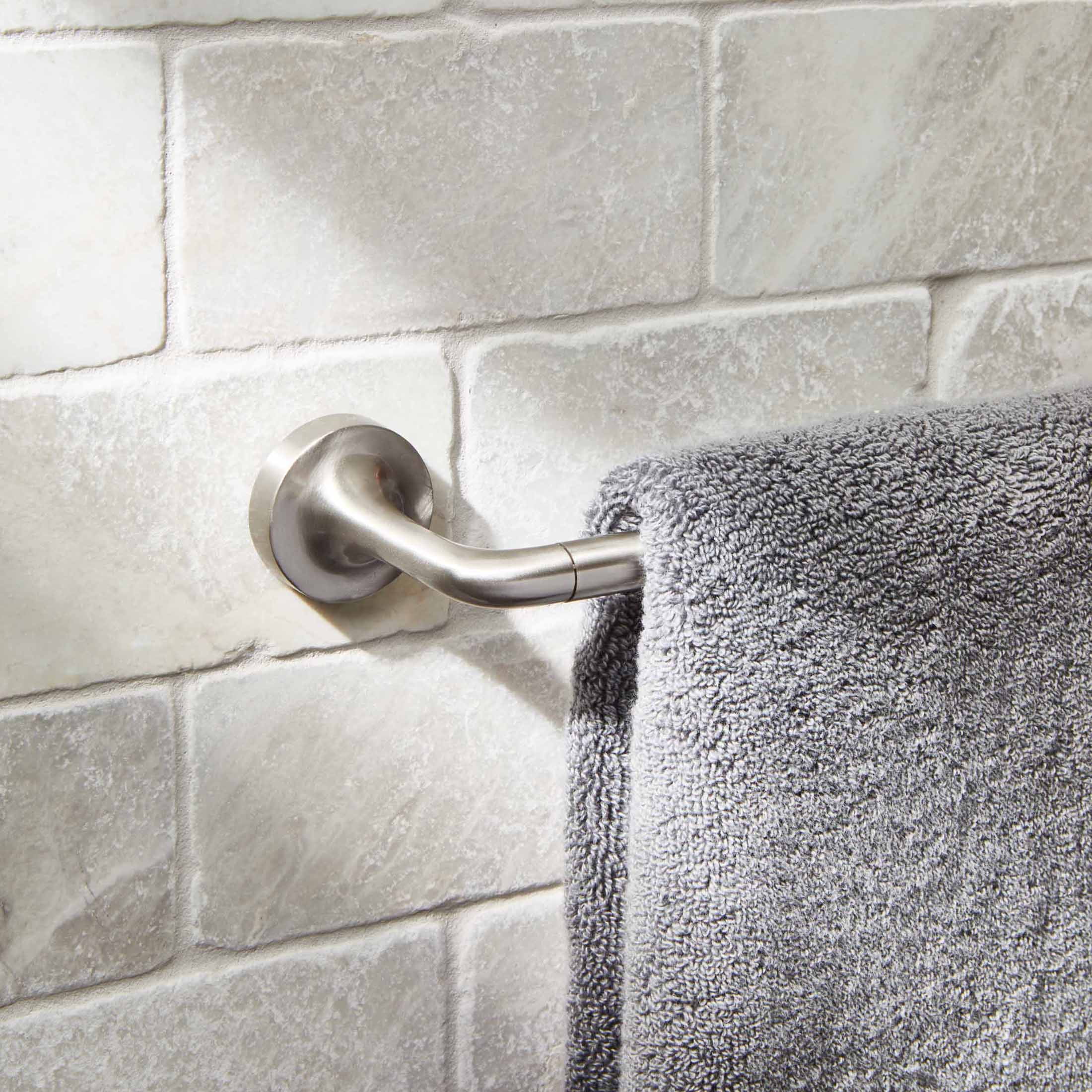(1 pack) Better Homes & Gardens Clean Modern 24 Inch Wall Mount Towel Bar, Satin Nickel