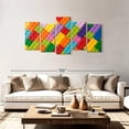 thumbnail image 2 of Elephant Stock Colorful Legos Wall Art - Horizontal Multi Panel Canvas - Living Room Wall Decor - Kids And Nursery Multi Panel - Orange And Pink Decor - 80" x 40", 2 of 8