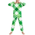 thumbnail image 4 of Virmaxy St Patricks Day Printed Long Sleeve Shirt Pants Set Soft Round Neck Casual Outfit for Holiday Celebration and Home Wear, for 5-16 Years Green, 4 of 9