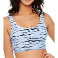 thumbnail image 3 of HULA HONEY Maillot de Bain Femme Bleu Clair Imprimé Extensible Col Rond Amovible avec Bonnets Chat Sauvage Crop Top m, 3 of 5