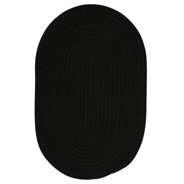 Colonial Mills Rug WL05R096X096 Bristol - Black 8 ft. round Braided Rug