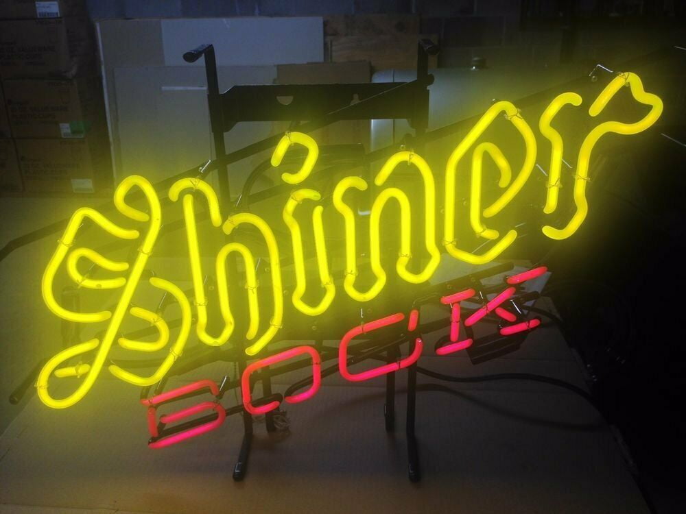 Shiner Bock 17"x14" Neon Sign Lamp Light Pub Decor Artwork Beer Bar With Dimmer