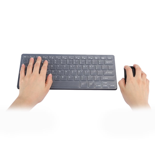 Teclado Inalámbrico 24G con Protector de Teclado Receptor USB Teclado y Juego de Ratón Juego de Ratón para Notebook Office Gaming Plug Play Blanco K 8209 03