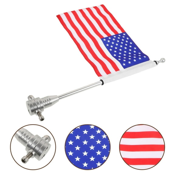 ELAYARD Flag Pole Holder Motorcycle Flagpole Aluminum Alloy 1Pcs Flag Decoration Outdoor Use