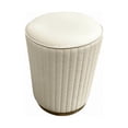 thumbnail image 1 of Ottomane Rembourrée en Cuir de Luxe / Tabouret Rond / Repose-Pieds / Chambre Salon (Gris), 1 of 3