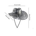 thumbnail image 2 of Sombrero de vaquero de bola de discoteca, sombrero de vaquero de bola espejada, sombrero de despedida de soltera, 2 of 4