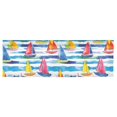 thumbnail image 6 of Yayeee Kitchen Valance Rod Pocket 54" x 18" Living Room Window Curtain, Yellow Hand Drawn Sailboats, 6 of 6
