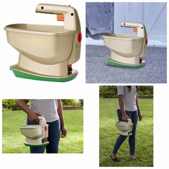 Handheld Lawn and Garden Spreader with Capacity for Grass Seed, Fertilizer, Salt and Ice Melt