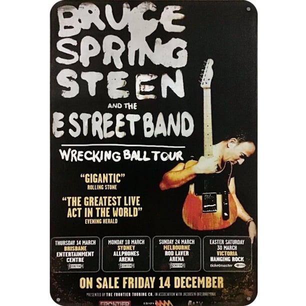 Placa Metal Vintage E Street Band Pintura Hierro Rectangular Pared 20x30cm