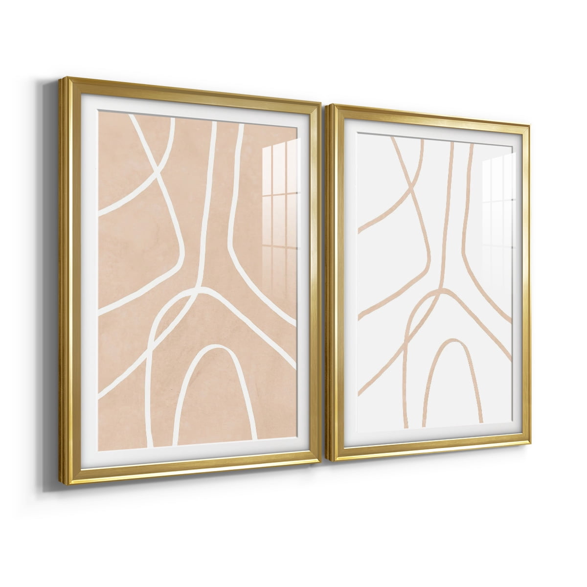 Wexford Home Clean Contour III Premium Framed Print, 30.5" x 42.5" - Ready to Hang, Gold (Set of 2)