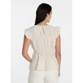 thumbnail image 4 of Time and Tru Women's Sleeveless Smocked Femme Top, Sizes XS-XXXL, 4 of 6