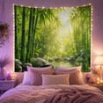 thumbnail image 2 of Bamboo Forest Over Calm Pond, Serene Photorealistic for Nature Lovers, Forest Landscape Art, Housewarming Gift, Tapestry Wall Hanging for Living Room and Bedroom, 2 of 7
