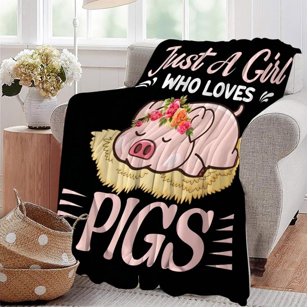Just A Girl Who Loves Pigs Blanket Sleepy Pig Throw Blanket Ultra