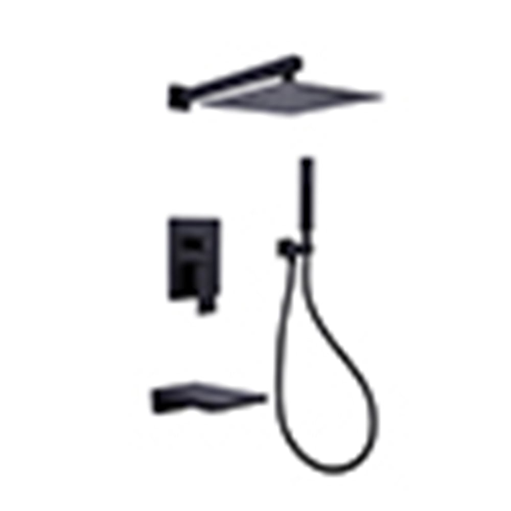 Kepooman Home Wall Mounted Square Rainfall Shower System, Pressure Balanced Complteted Shower System for Hotel Kepooman Home Wall Mounted Square Rainfall Shower System, Pressure Balanced Complteted Shower System for Hotel