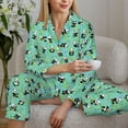 thumbnail image 6 of Salouo Alphabet And Panda Pattern Women's Pajamas Set Long Sleeve Button Down Sleepwear Soft Pj Lounge Sets for women 2 Piece Pjs Set with Long Pants-X-Large, 6 of 7