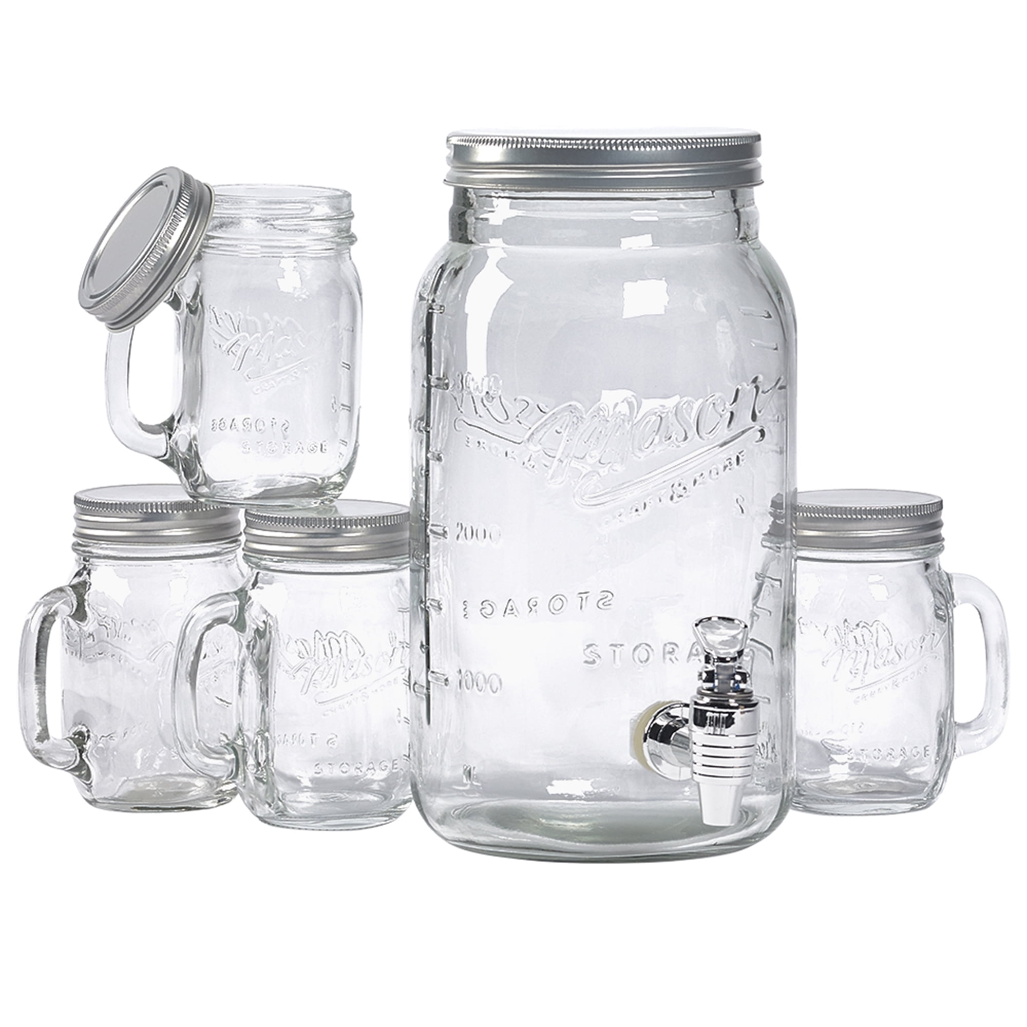 Mason Craft and More 1L Preserving Jars with Clamp Lids - Set of 2 -  20340032
