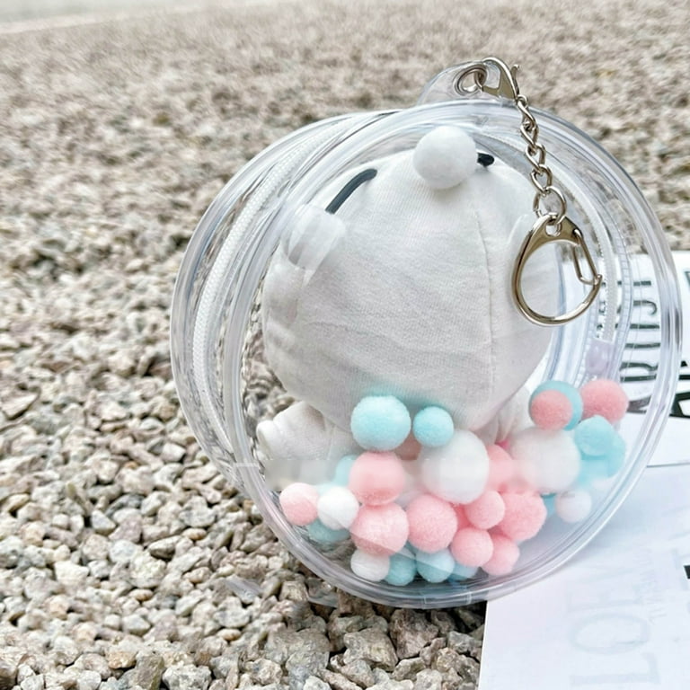AOOOWER Transparent Hanging Pouch for 10cm Plush Dolls
