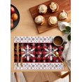 thumbnail image 2 of Winter Snowflake Placemats Set of 2 Christmas Red Black Plaid Silhouette Heat Insulation Washable Place Mats, Rustic Non-Slip Table Mats for Dining Table Party Kitchen Decor,13x19 Inch, 2 of 4