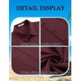 thumbnail image 5 of COOFANDY Mens Cuban Shirt Short Sleeve Button Up Beach Shirt Guayabera Shirts for Men, 5 of 6