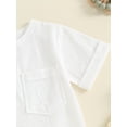 thumbnail image 7 of Suealasg Toddler Boys Summer Shorts Sets 6M 1T 2T 3T 4T Little Boys Short Sleeve Solid Color Tops and Drawstring Shorts Sets 2Pcs Baby Boys Clothes, 7 of 7