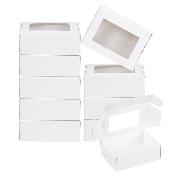 Uxcell Small White Paper Gift Boxes with Window, 50 Pack for Treat Packaging, 3.3 x 2.4 x 1.2"